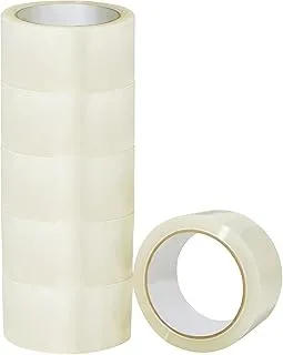 Heavy Duty Clear Tape 48mm (2 Inch) x 50 Yards Rolls | Clear Packaging Tape for Packing Parcels, Boxes, Cartons, Postage, Moving House | Adhesive Clear Packing Tape | Industry Grade - Value Pack of 6