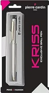 Pierre Cardin Kriss Satin & Nickle Finish Exclusive Ball Pen Blister Pack | Metal Body With Twist Mechanism | Smudge Free Writing | Smooth Refillable Pen | Ideal For Gifting | Blue Ink, Pack Of 1