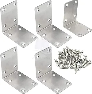 Royal Apex L Corner Bracket Connector Brace with Screws- Right Angle Corner Brackets for Chairs, Wardrobes, Cabinets, Dining Tables, Desks, Shelves etc(5Pcs) (50x50mm)