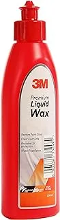 3M Premium Liquid Wax, Restores Car Paint Gloss and Lustre, Water Repellent, UV Protection (200ml, Pack of 1)