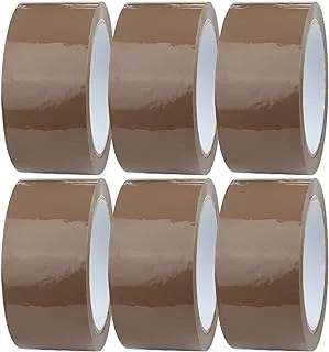 6 Rolls Brown Packaging Tape Rolls 48mm x 50 Yards | Packaging Tape for Packing Parcels, Boxes, Postage, Moving House | Adhesive Parcel & Brown Packing Tape | Moving Out Essentials - Value Pack