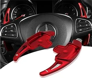 NYZAUTO Aluminum-Alloy Steering Wheel Paddle Shifter Extension Compatible with Mercedes Benz A B C CLA CLS E G GL GLA GLC GLE GLS Metris S SL SLC Class（Model B-Red)