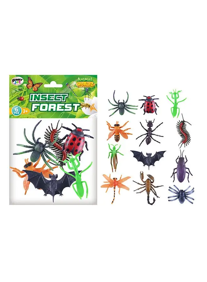 Power Joy Animal Worldz Insects 4 Inch 6 Pieces