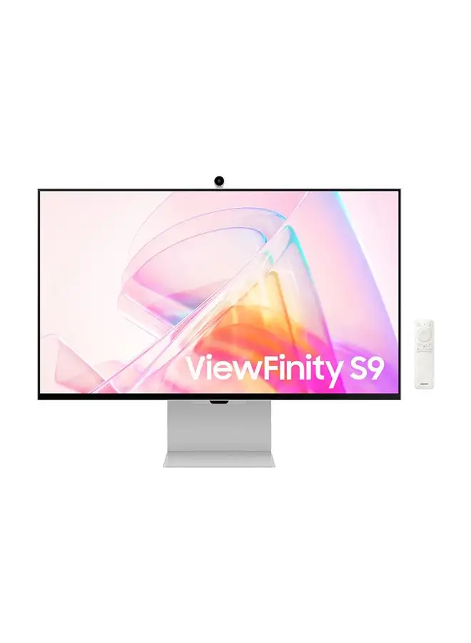 Samsung 27 inch ViewFinity S9 5K QLED Matte display with Detachable Webcam Compatible with Mac Smart TV App, Bixby, Thunderbolt™ 4, Ergonomic Design, Color Support 1B Silver