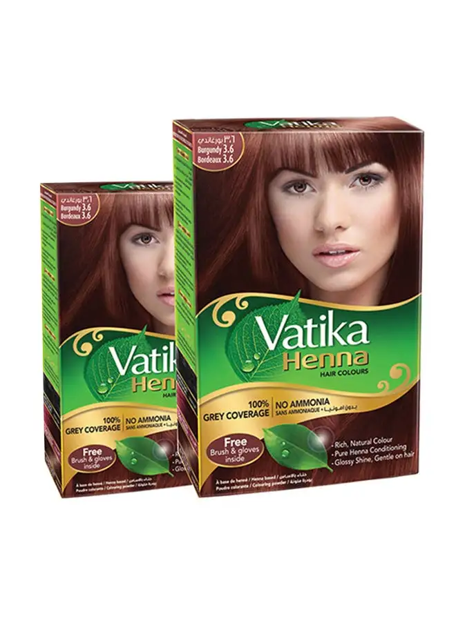 VATIKA Henna Haircolor Pack of 2 Burgundy 60.0grams