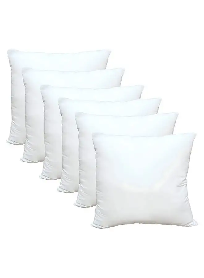 KRUDE Cushion Filler Pack of 6pcs- Fabric: Non Woven , Filling 300grams Non Siliconized Fiber - Size : 40 x 40cm