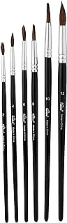 Funbo Short Round Water Color Brush Set 6-Pieces, No. 2, 4, 6, 8, 10, 12