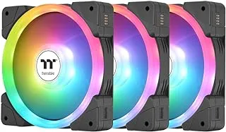 Thermaltake SWAFAN EX 14 ARGB PC Cooling Fan, 3-Fan pack, 500~2000 RPM, Magnetic Connection, Reversable Blades, sync with MB RGB Software - Black