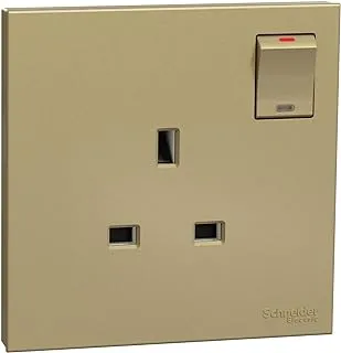 Schneider Electric AvatarOn C, 1 Gang, Socket with Neon, 13A 250V, Wine Gold, E8715N_WG