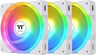 Thermaltake SWAFAN EX 14 ARGB PC Cooling Fan, 3-Fan pack, 500~2000 RPM, Magnetic Connection, Reversable Blades, sync with MB RGB Software - White