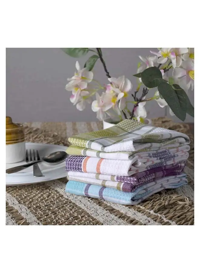 White Rose 4-Piece Multi Purpose Fabric Highly Absorbent Quick Dry Kitchen For Every Day Cleaning Towel Set 45x70 cm