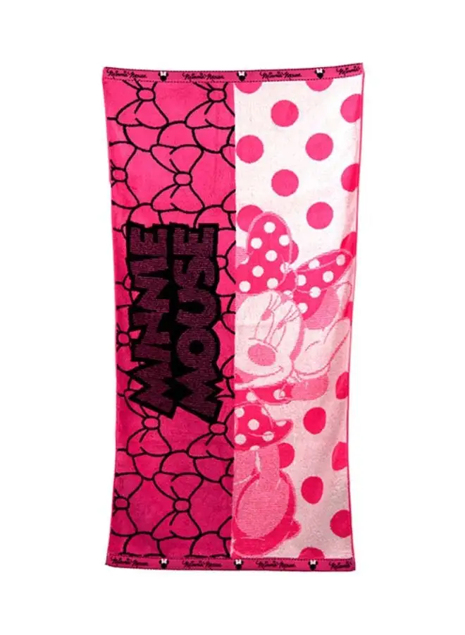 Disney Micky Mouse Printed Bath Towel Pink/White/Black 34x80cm