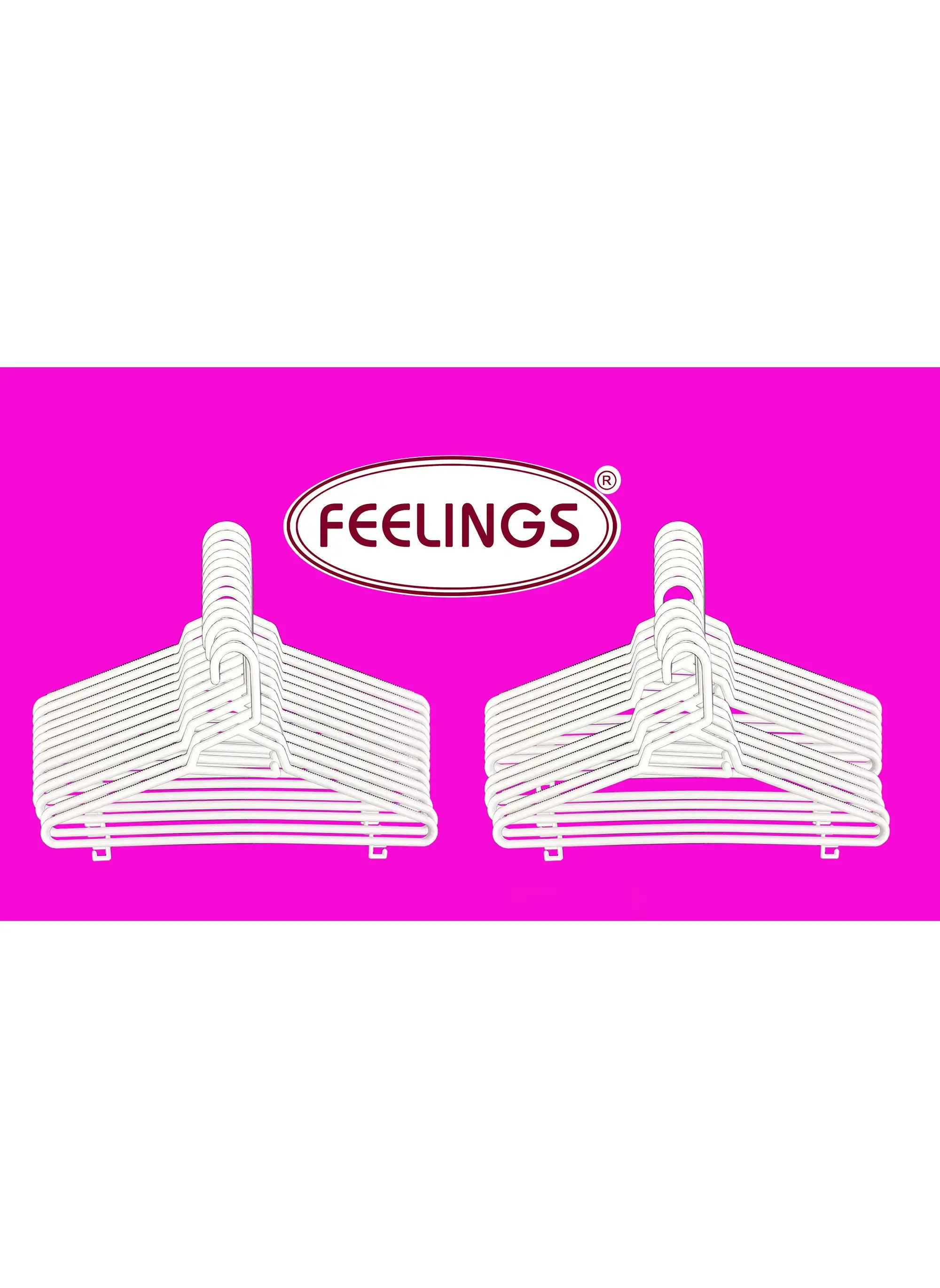 Feelings FEELINGS HANGER PLASTIC STRAIGHT WHITE 24 PCS SET