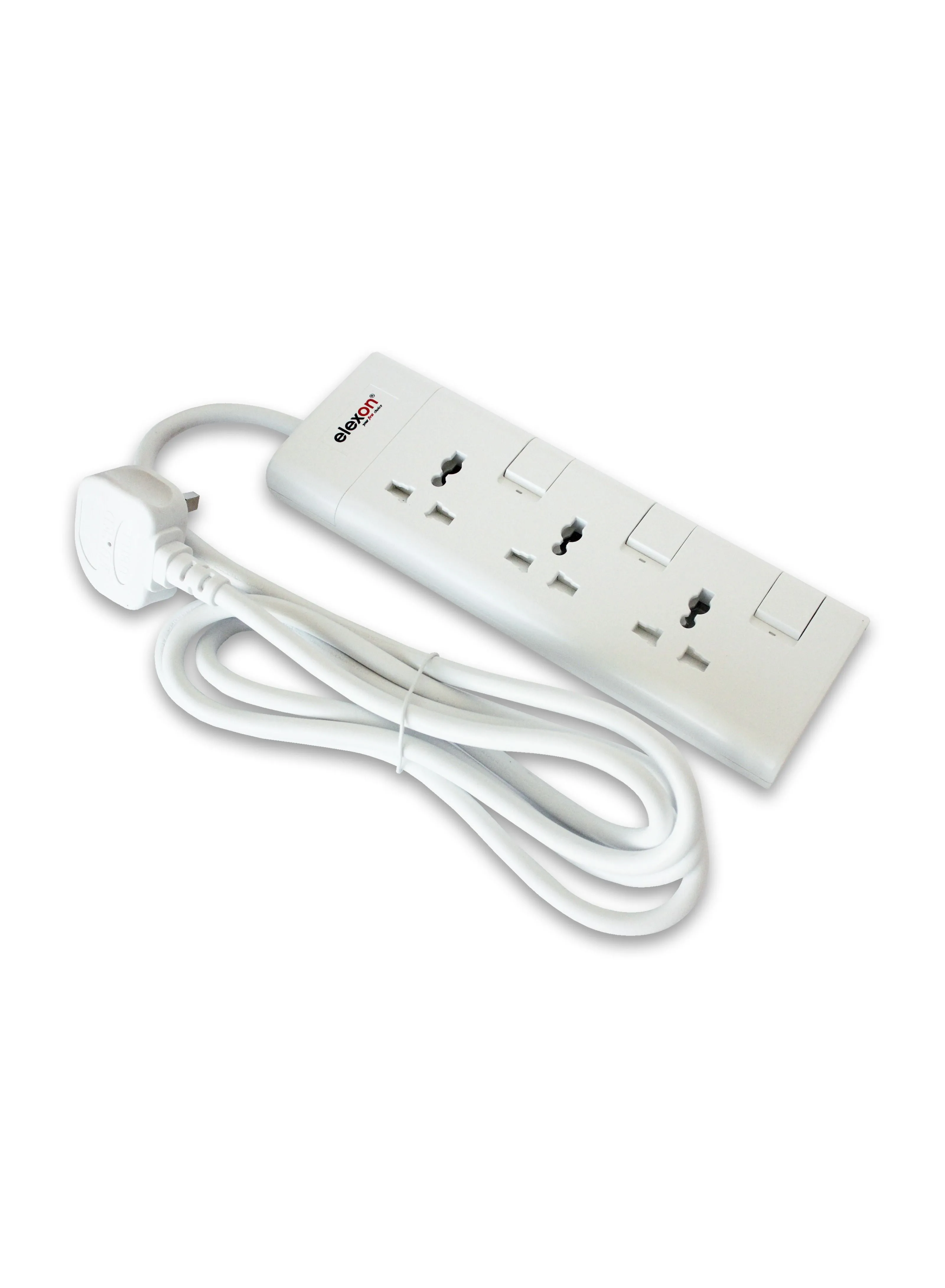 elexon Elexon EL 901S Universal Power Extension - 3 AC Sockets, 2 meter Cord, ESMA Certified, 2-Year Warranty, Flame-Proof, Child-Safety, Ideal for Multiple Device Charging Power Ext