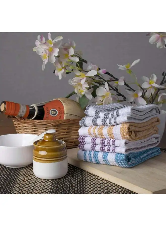 White Rose 4-Piece Multi Purpose Fabric Highly Absorbent Quick Dry Kitchen For Every Day Cleaning Towel Set 40x60 cm