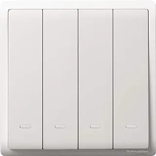 Schneider Electric Pieno, 4 Gang, Switch, 10A 250V, White, E8234L1F