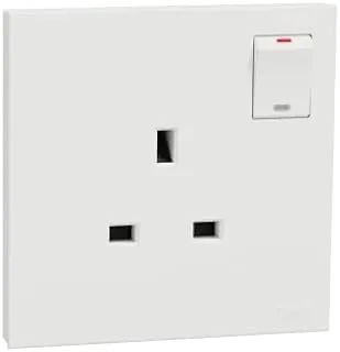 Schneider Electric AvatarOn C, 1 Gang, Socket, 13A 250V, White, E8715_WE