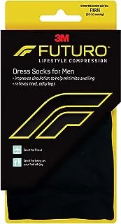 Futuro Dress Socks for Men, Moderate Compression, 15-20 mm/Hg, Helps Improve Circulation to Help Minmize Swelling