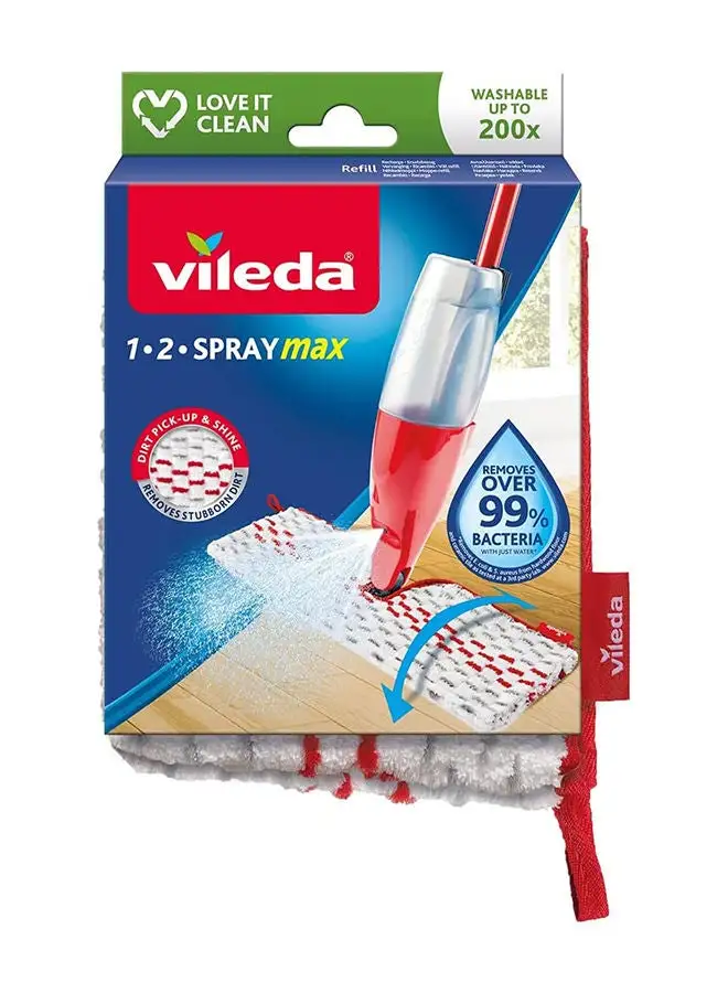 Vileda Vileda 1-2 Spray Max Mop Refill، وسادة من الألياف الدقيقة، قابلة للغسل