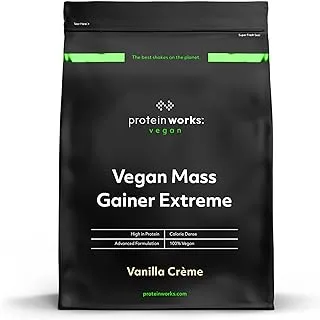 Protein Works - Vegan Mass Gainer Extreme | High Calorie Protein Powder | Weight Gainer | Vitamins & Minerals | 10 Shakes | Vanilla Crème | 2kg