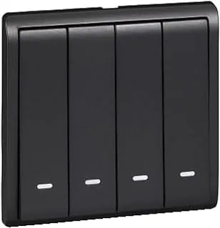 Schneider Electric Pieno, 4 Gang, Switch, 10AX 250V, Matte Black, E8234L2F_MB_G1