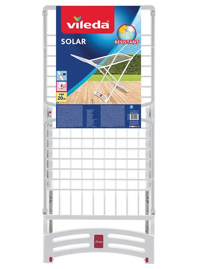 Vileda Vileda Solar Resin X-Leg Indoor and Outdoor Cloth Dryer 20m, Weatherproof , Lightweight, Stabile - White (182 x 110 cm)