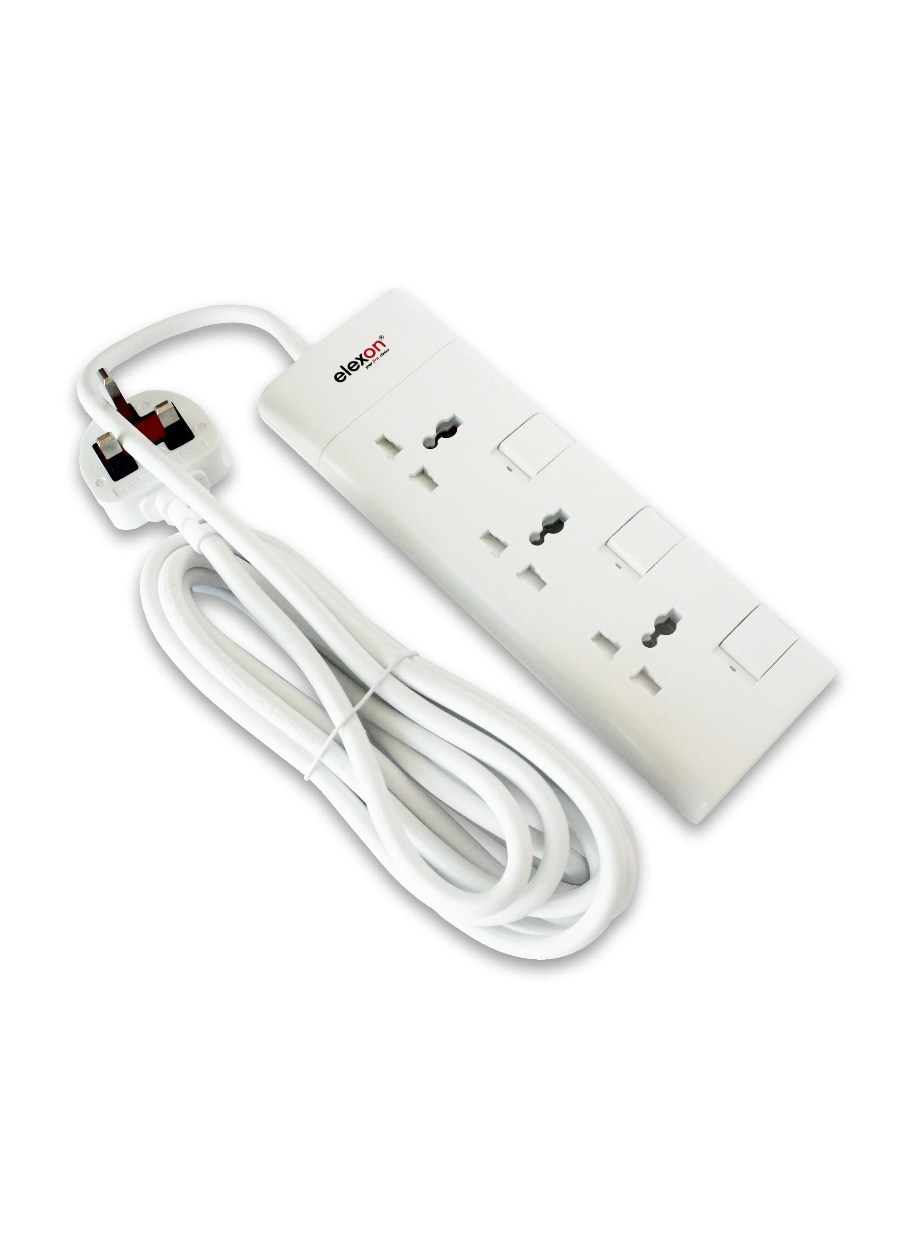 elexon Elexon EL901 Power Extension - 3 AC Sockets, 4meter Cord ESMA Certified, 2-Year Warranty, Flame-Proof, Child-Safety, Ideal for Multiple Device Charging