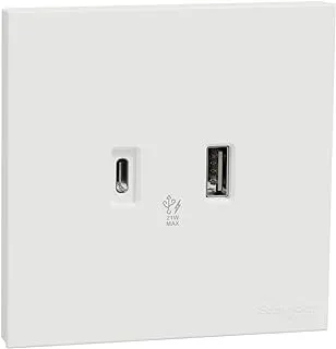 Schneider Electric AvatarOn C, USB charger A+C, White, E8732ACQUSB_WE