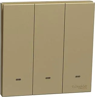 Schneider Electric AvatarOn C, 3 Gang, Switch, 16AX 250V, Wine Gold, E8733L1F_WG