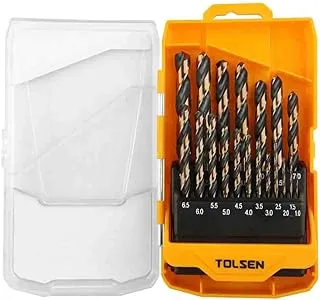 Tolsen HSS Black & Gold Drill Bits 19pcs - Extra Hard Titanium Coated Drill Bits - High-Speed Steel Black and Gold Finish with 135 Degree Split Point Tip