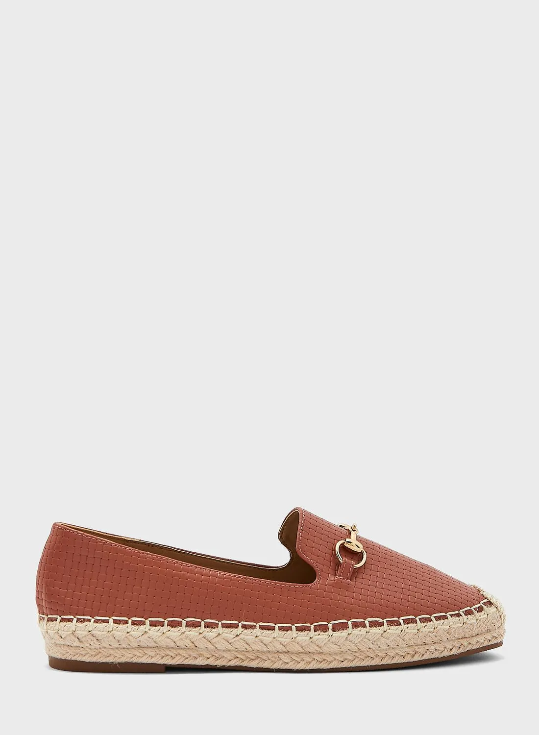 Ginger Horsebit Textured Flat Espadrille