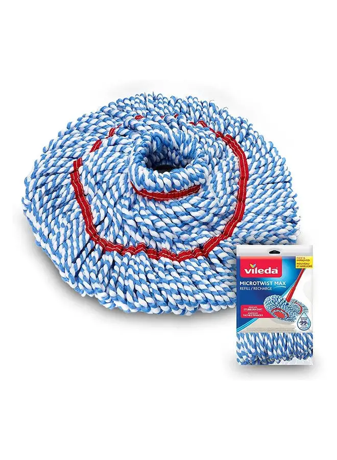 Vileda Vileda MicroTwist Maxi Mop Refill, Remove 99% Bacteria, Buffing Pad, Twist Wringing, Microfiber, Multi-purpose