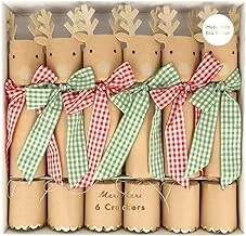 Gingham Bow Reindeer Crackers