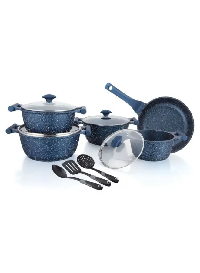 Prestige 12- Piece Non-Stick Cast Aluminium Essentials Granite Induction Base Cookware Set