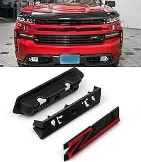 1 OEM Grille Z71 Front Emblem 3D Badge Compatible with 2019-2022 Silverado Tahoe Suburban RST 1500 HD 2500 HD 3500HD 84384428 (Black Red)