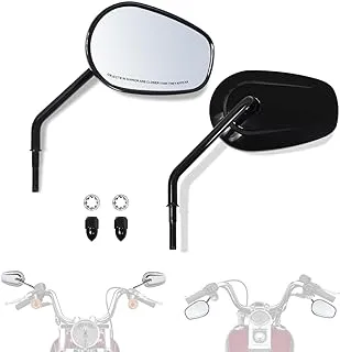 FOVPLUE Rear View Mirrors,Left And R for 1982-2023 Sportster Dyna Softail Touring Road Glide Electra Glide Road King Street Glide Fltrx Flhr Flht Flhx Models,for Harley Davidson Side Mirrors Black