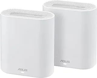 ASUS ExpertWiFi EBM68 AX7800, 2 pack, Tri-Band Business Mesh WiFi System, Ideal for all businesses, supports up to 5 SSIDs and VLAN, customized guest portal, 2.5 Gbps port - White