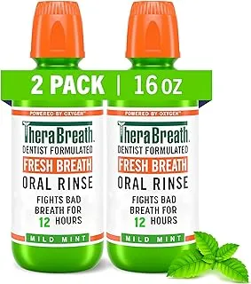 TheraBreath Fresh Breath Dentist Formulated Oral Rinse, Mild Mint, 16 Ounce (Pack of 2)