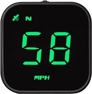 Digital GPS Speedometer, VEESA Car Universal HUD Head Up Display, GPS Smart Gauge Speedometer with Speed MPH Compass Fatigued Driving Alert Overspeed Alarm Trip Meter for All Vehicle (Green)