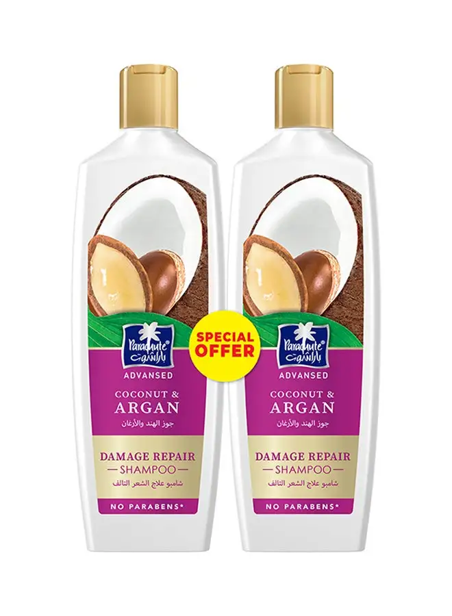 Parachute Advansed Damage Repair Shampoo With Argan And Coconut Pack of 2 Pink 340ml