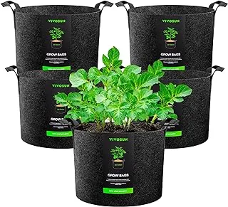 VIVOSUN 5-Pack 30 Gallons Grow Bags, Heavy Duty Thickened Nonwoven Fabric Pots with Handles