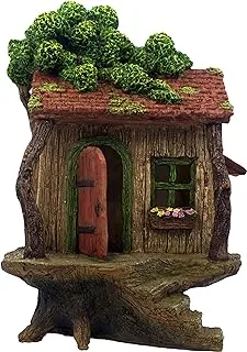 PRETMANNS Fairy Garden Fairy Houses – Fairy Garden Houses for Outdoor - Large Fairy Tree House with a Door That Opens – 9” High - Fairy Garden Supplies for Miniature Garden Accessories