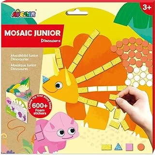 Avenir Create My First Story Book - Dinosaurs | Mosaic Junior Kit: Fun DIY Activity for Kids - Improve Coordination and Perception of Colors | Ideal gift for Kids 3+