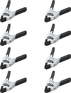 Houseables Spring Clamp, A Clamps, Hand Squeeze Clips, 6 Inch, Metal, 8 Pack, Black, Heavy Duty, Large, Strong, Quick Grip, Strong Hardware Claps for Woodworking, Wood, Pony, Photography, Furniture