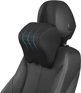 anzhixiu Car Neck Pillow for Driving- Memory Foam Car Pillow for Driving Seat for Cervical Support and Neck Pain Relief - T-Shaped Straps for Height Adjustment,Black