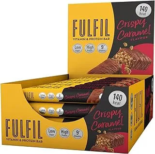 Fulfil Crispy Caramel Vitamin & Protein Snack Bar, 150 Calories With 9 Vitamins, Low Sugar & High Protein, 18x37g