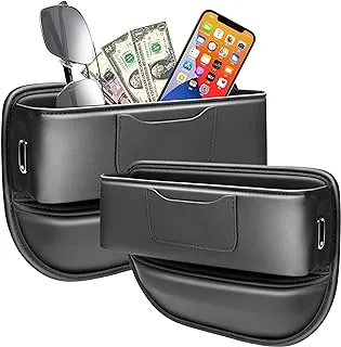 DOBOLAN Car Seat Gap Filler Organizer to Prevent Falling and Storage of 2 Pack, Auto Console Side Storage Box for Holding Phone, Sunglasses,Key