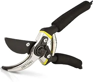 Astorn Bypass Pruning Shears for Garden Maintenance | Branch Clippers & Rose Pruning Shears | Hand Pruners with Ergonomic Handles, Shock-Absorbent Spring & Safety Lock | Gardening Scissors Set