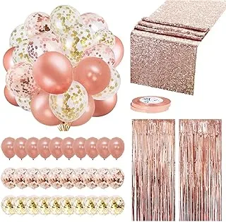 Mumoo Bear Rose Gold Balloons Party Decorations Supplies Set 35 Pack For Birthday Party, Wedding,Xmas New Year Festival