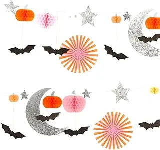 Meri Meri Pastel Honeycomb Halloween Garland, Multicolor